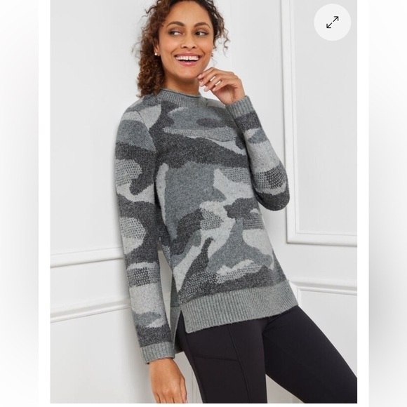 T by Talbots Sweaters - T by talbots MOCKNECK HIGH-LOW SWEATER - CAMO Size L